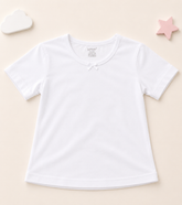 2470 Girls’ Kids White Short-Sleeve Cotton T-Shirt