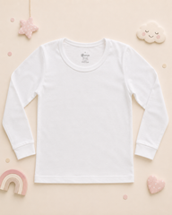 Girls’ White Cotton Long-Sleeve Top FLUER 🤍🎀