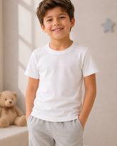 Boys’ Kids White Short-Sleeve Cotton T-Shirt FLEUR