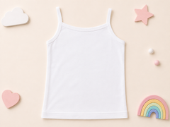 1474 Girls’ Kids White Cotton Camisole