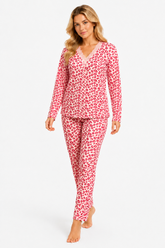 27442 Women's Long Sleeve V-Neck Viscose Pajama Set K.D
