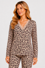 27441 Women's Long Sleeve V-Neck Viscose Pajama Set K.D