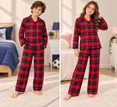 40 Unisex Kids’ Plaid Pajamas FLUER