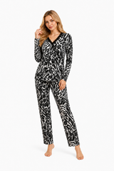 27445 Women's Long Sleeve V-Neck Viscose Pajama Set K.D