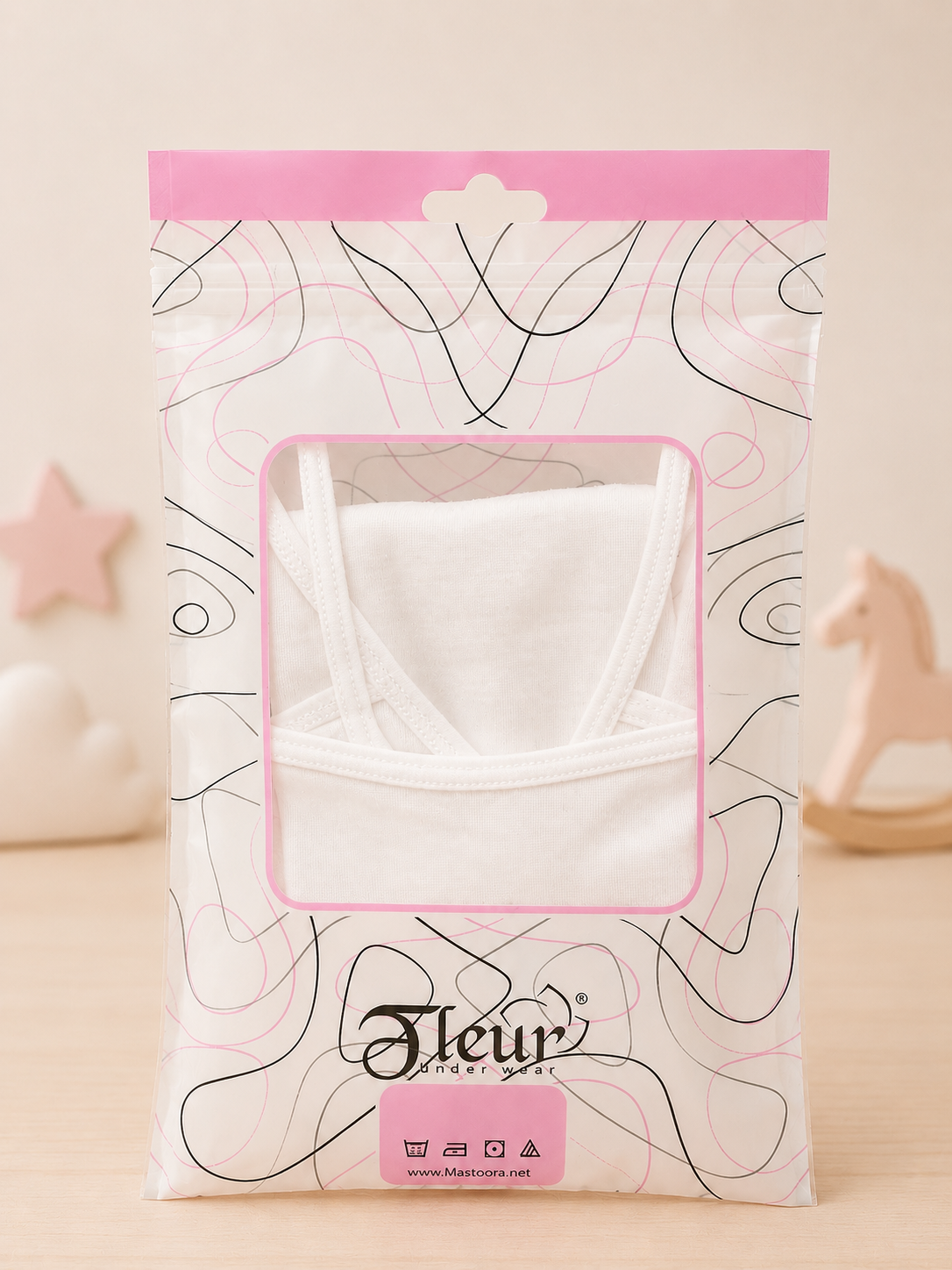 Girls’ Kids White Cotton Camisole FLEUR