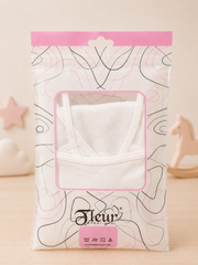Girls’ Kids White Cotton Camisole FLEUR