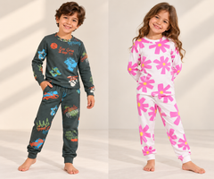 Unisex Kids’ Warm Printed Pajamas 🧸