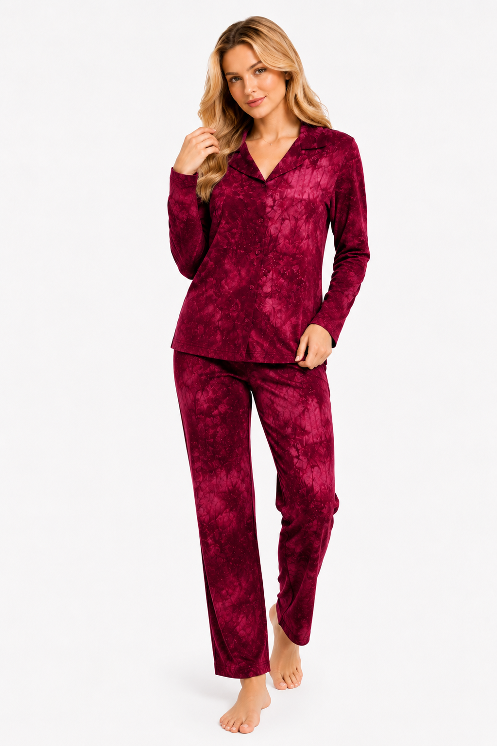27367 Women's Classic Long Sleeve Pajama Set K.D