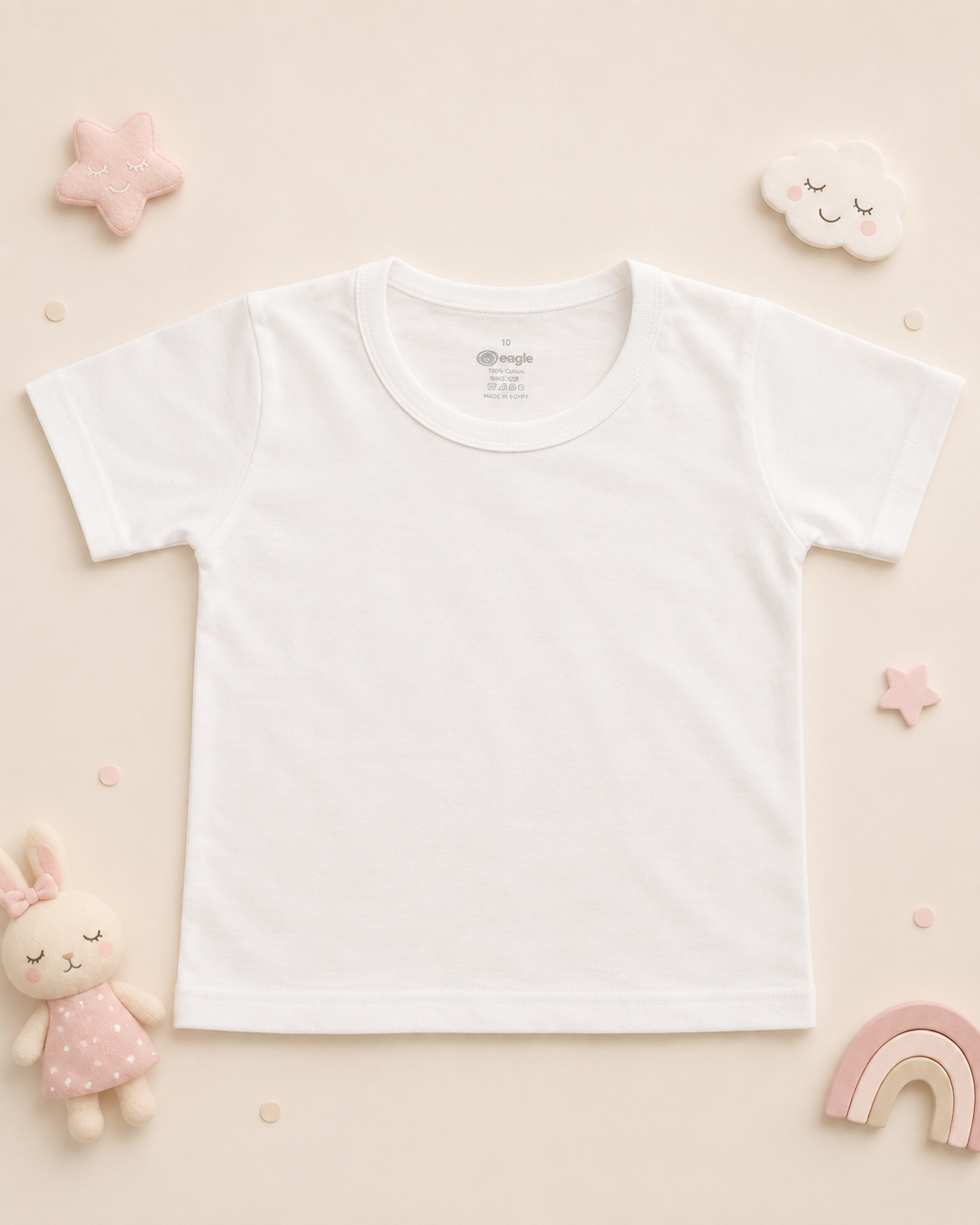 Girls’ Kids White Short-Sleeve Cotton T-Shirt FLEUR