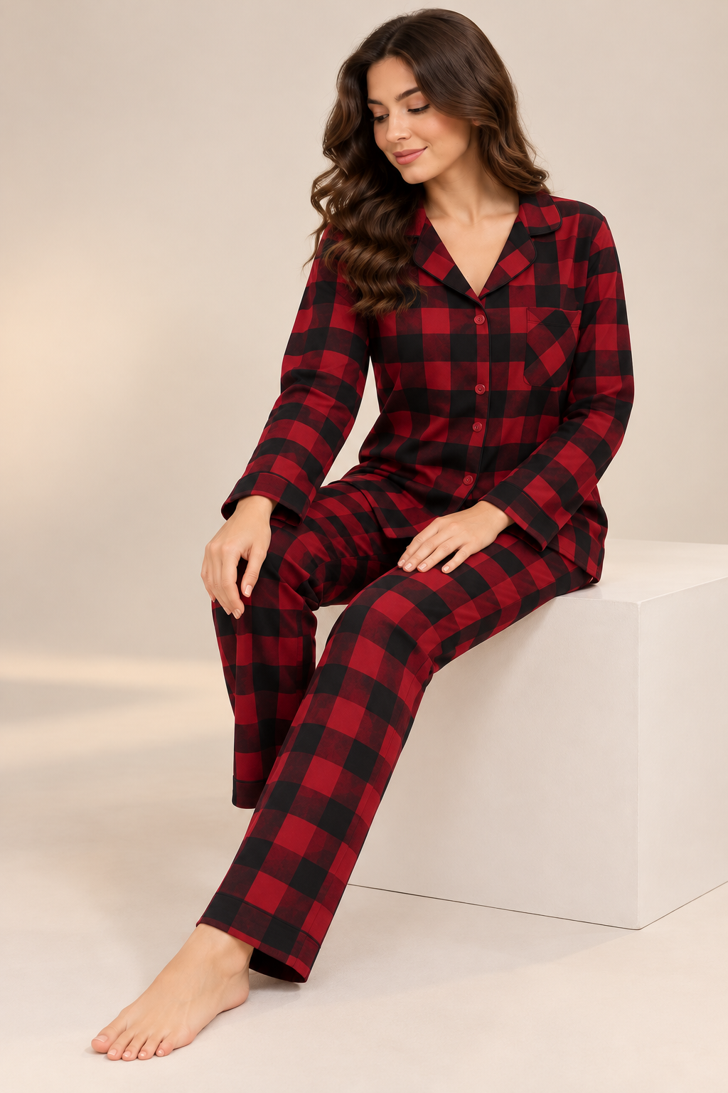 245 Women’s Autumn Plaid Pajamas fluer