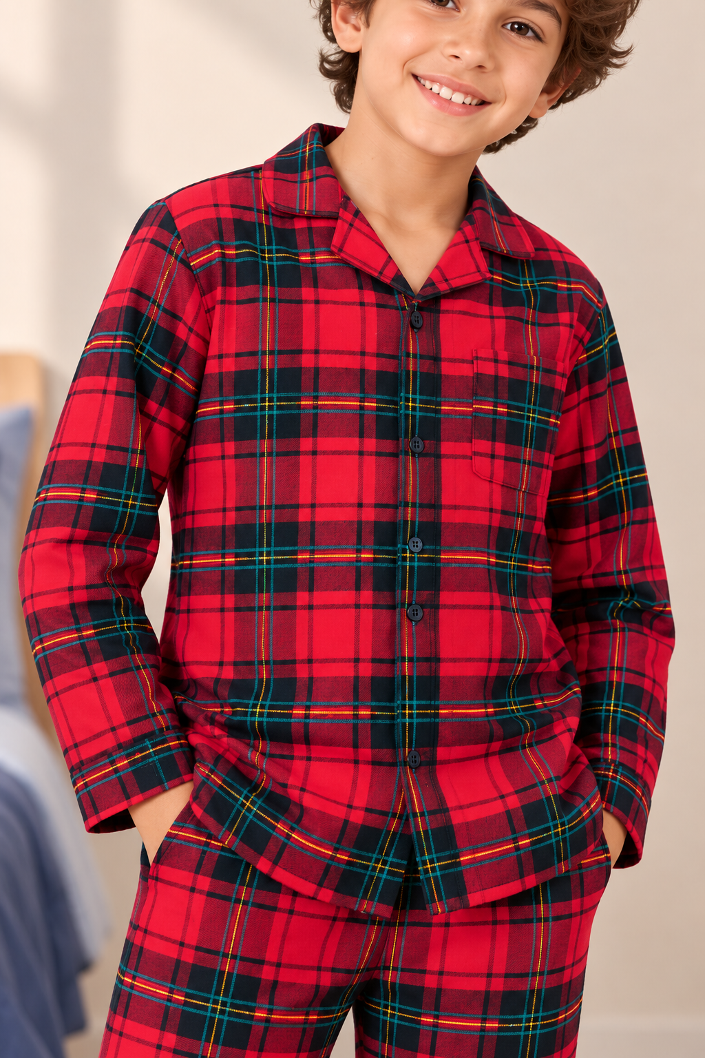 40 Unisex Kids’ Plaid Pajamas FLUER
