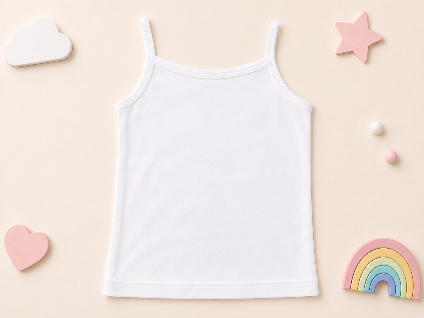1474 Girls’ Kids White Cotton Camisole
