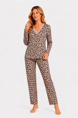 27441 Women's Long Sleeve V-Neck Viscose Pajama Set K.D