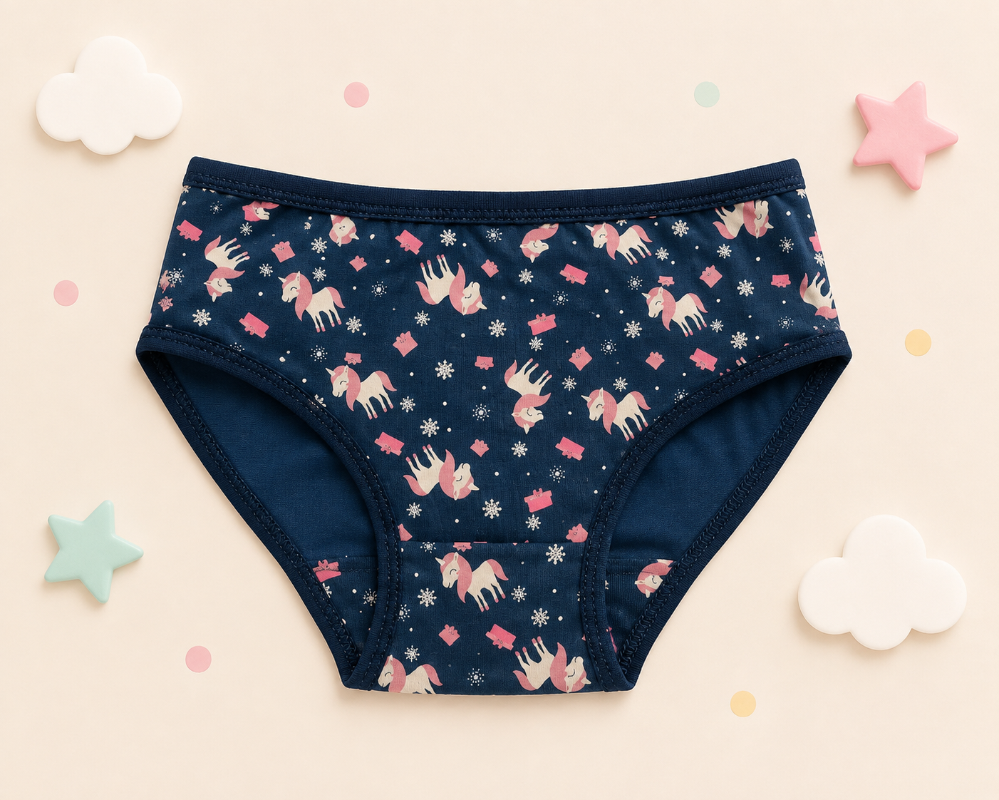 Kids Girls’ Cotton Panty Milk Pack 3*1 Different Designs