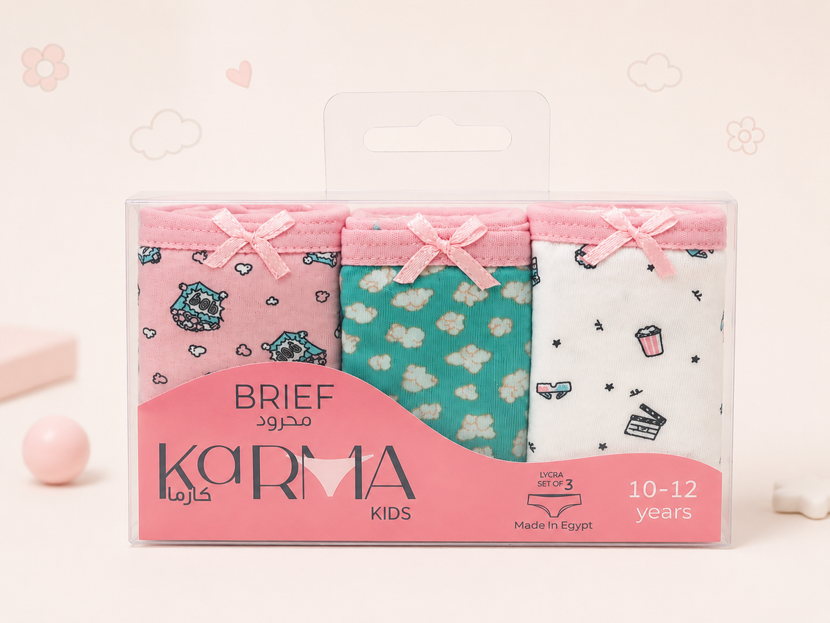 Kids Girls’ Cotton Panty karma Pack 3*1 Different Designs