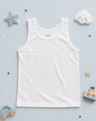 Boys’ Kids’ White Cotton Tank Top FLUER