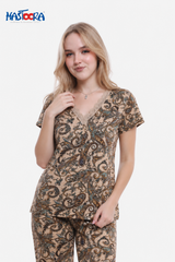 27403 KD Women's V-Neck Pajama Set