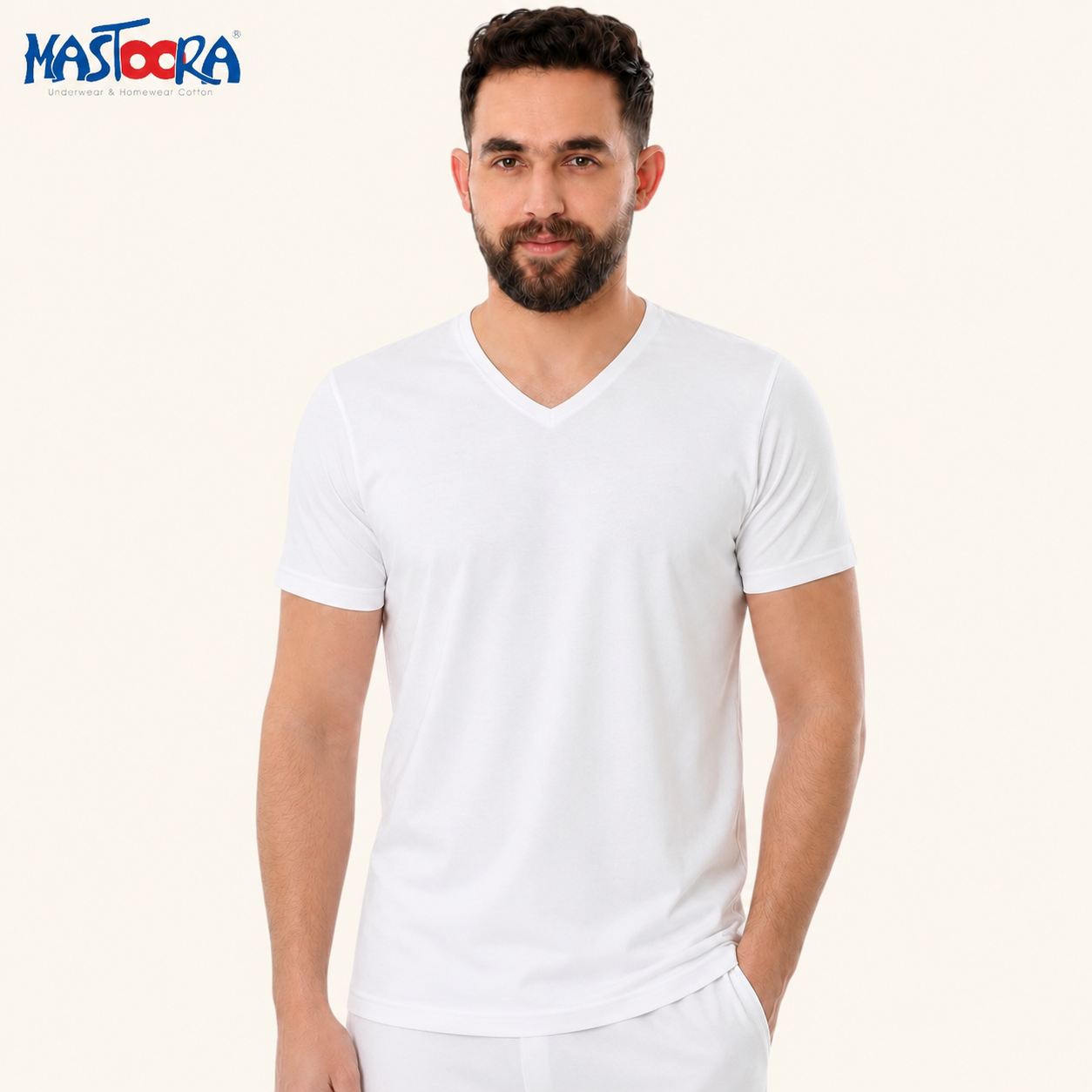 8256 JET Men's Short Sleeve V-Neck Undershirt