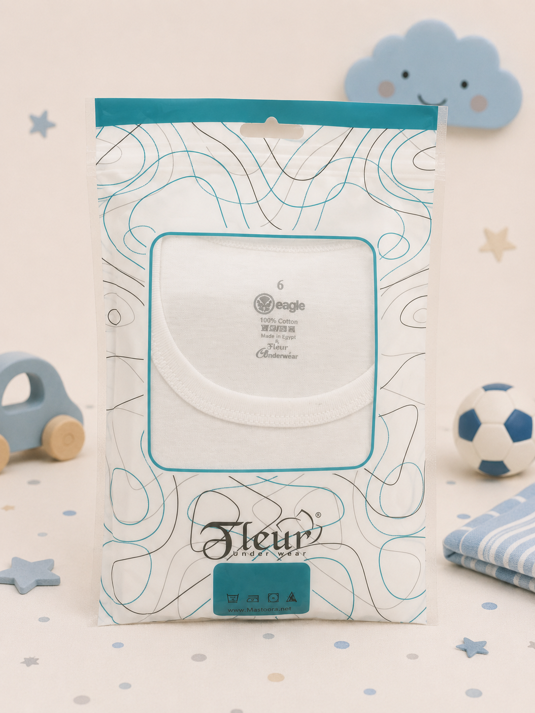 Boys’ Kids’ White Cotton Tank Top FLUER