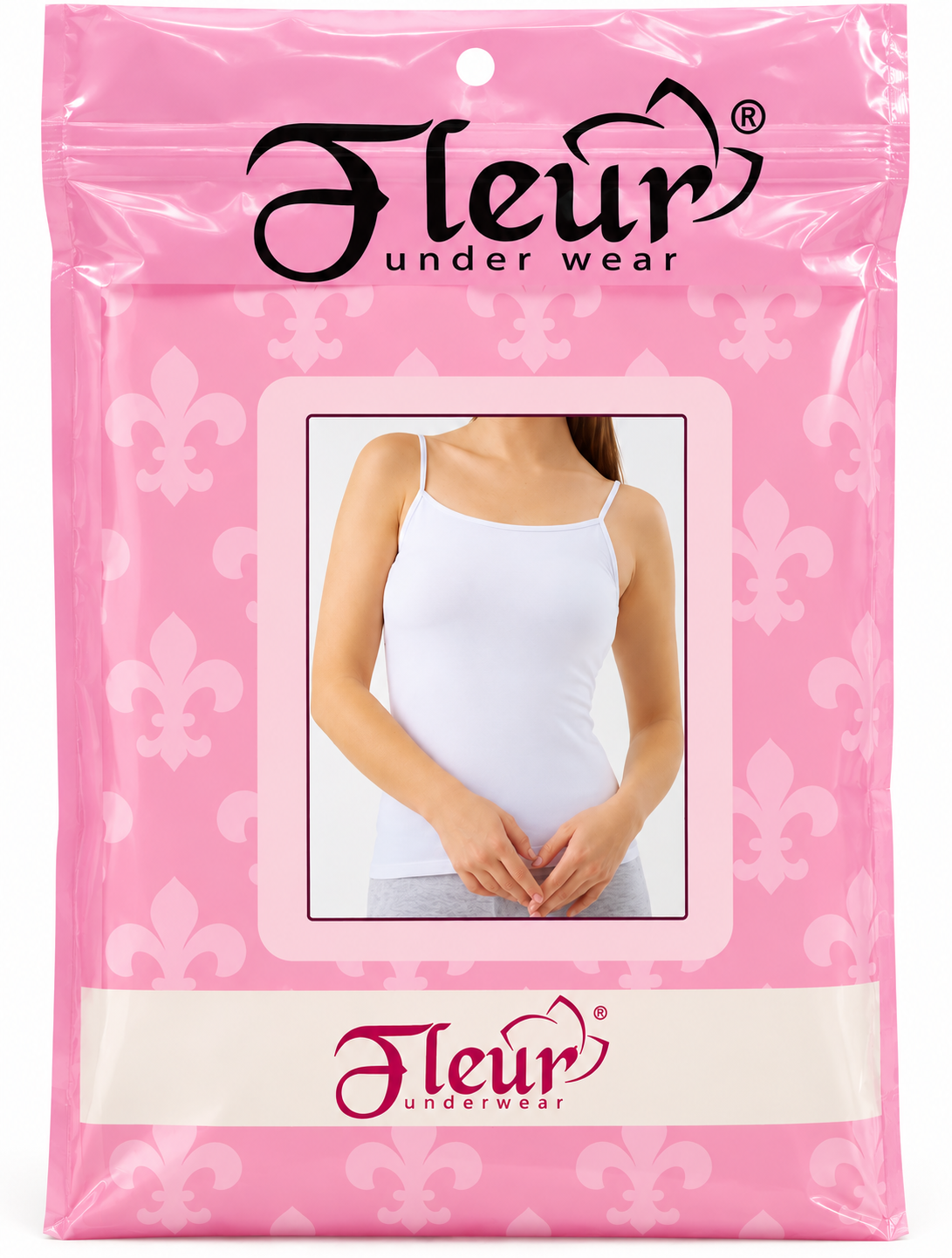 104 Women’s Rib Spaghetti Strap Undershirt Fleur
