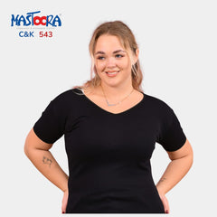 C&K تيشيرت نص كم 543 قطن حريمي
