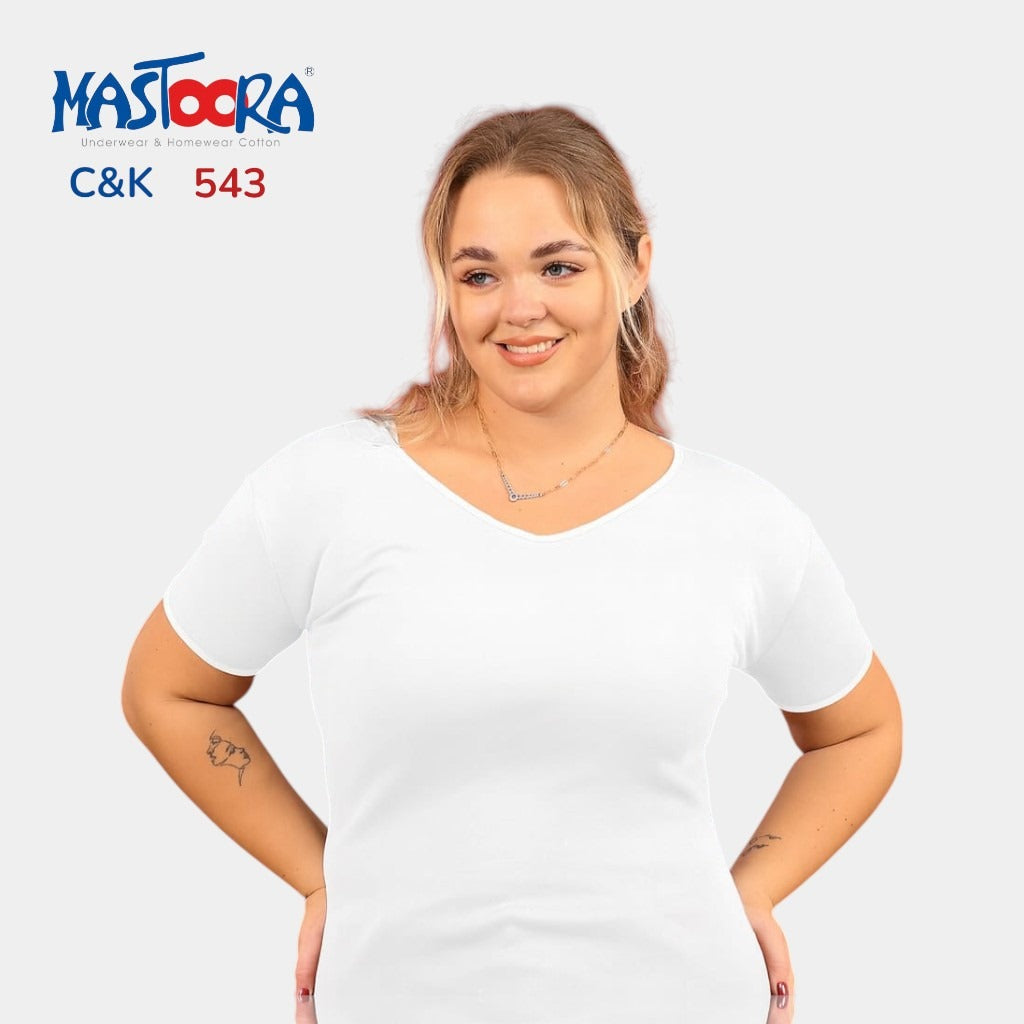 C&K تيشيرت نص كم 543 قطن حريمي