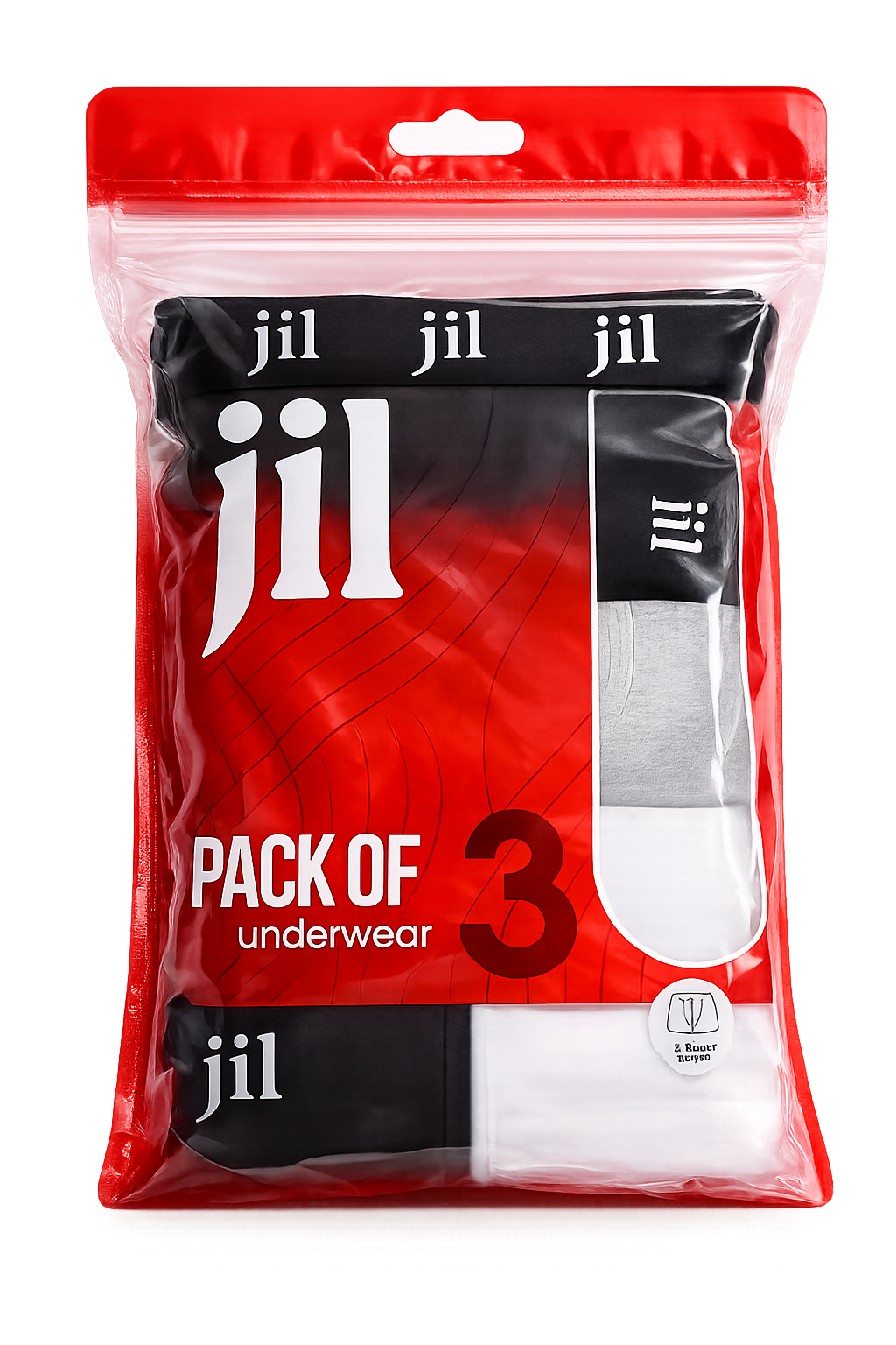 1025 JIL Men's Boxer Briefs – 3-Pack – Red