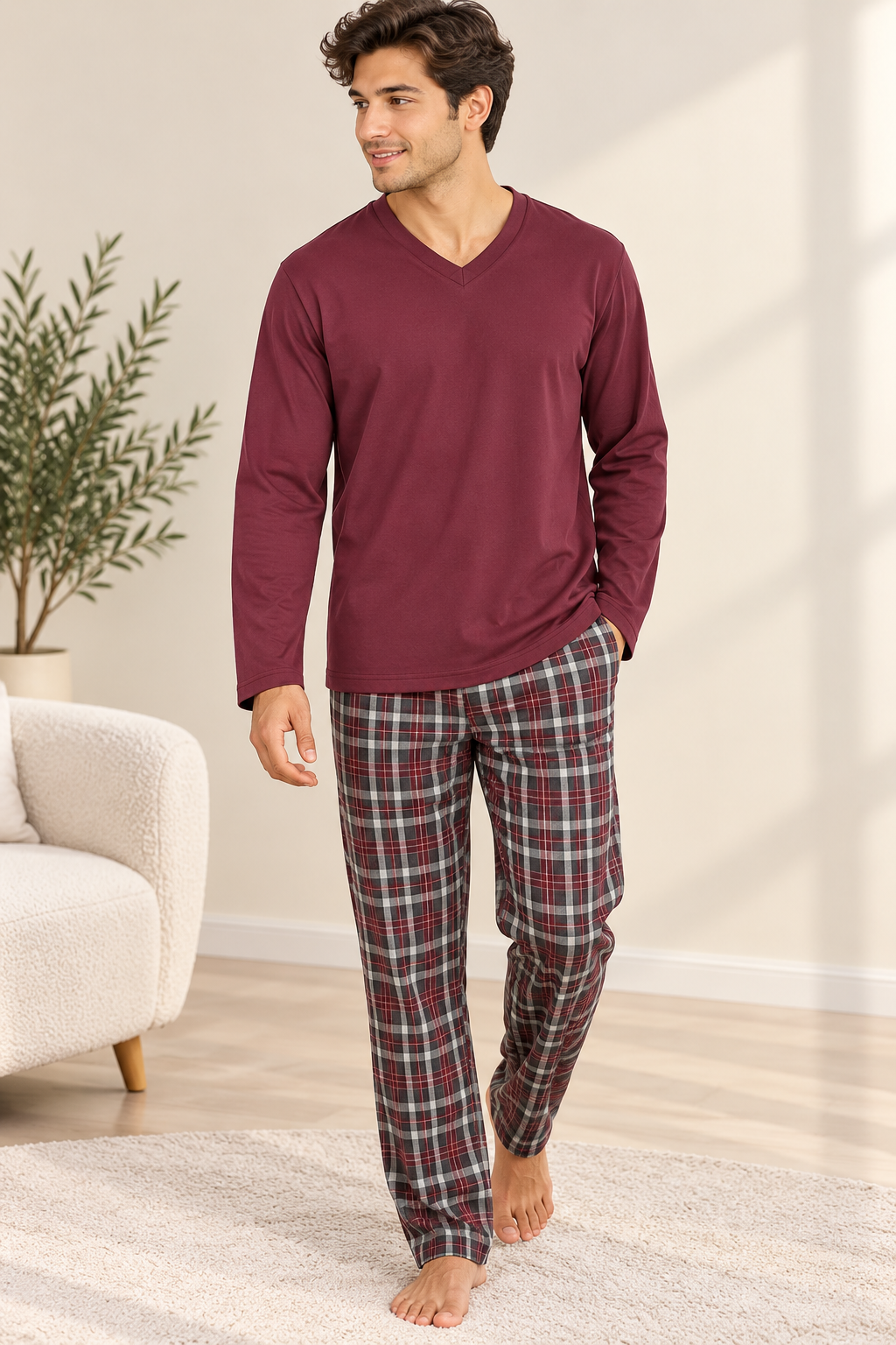 1150 Men’s Pajamas with Plaid Pants SOX