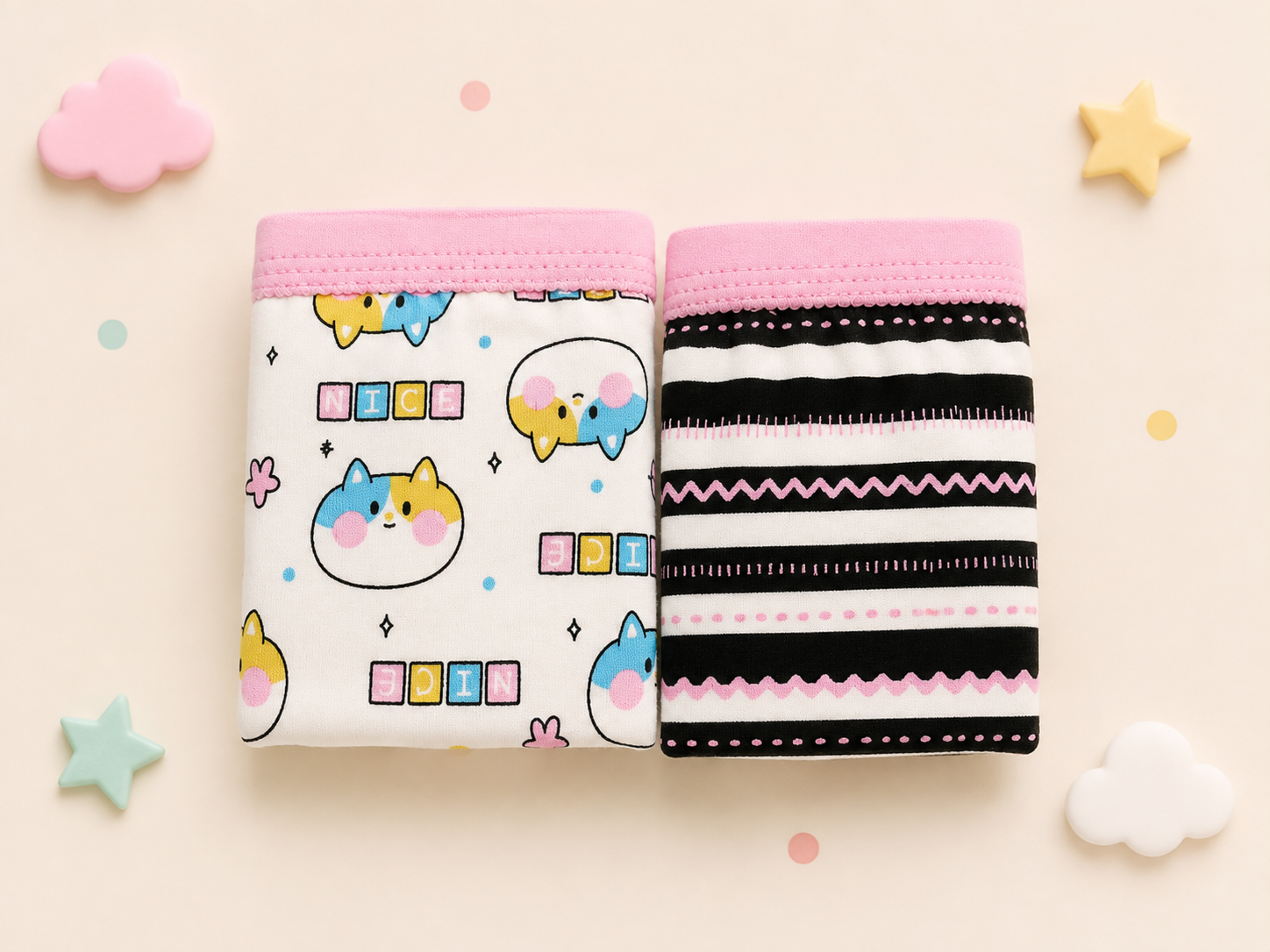 Kids Girls’ Cotton shorts School Pack 2*1 Different Designs