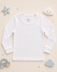 Boys’ Kids White Cotton Long-Sleeve Top FLUER