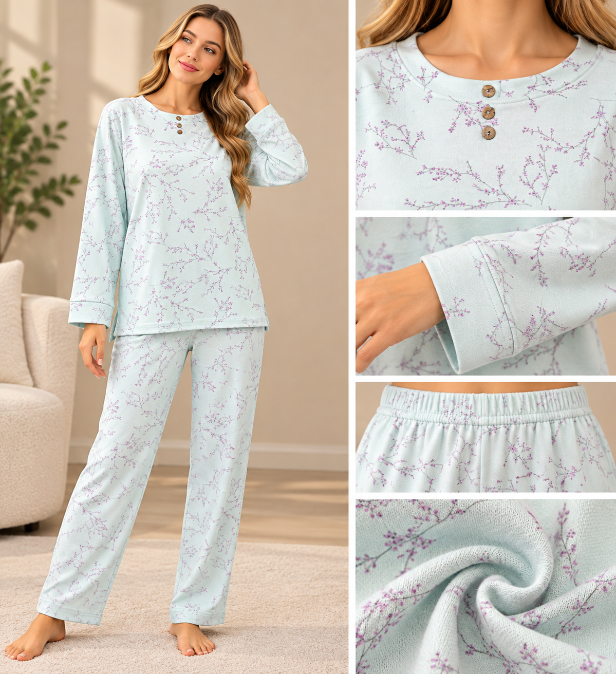 733110 Women's winter pajamas