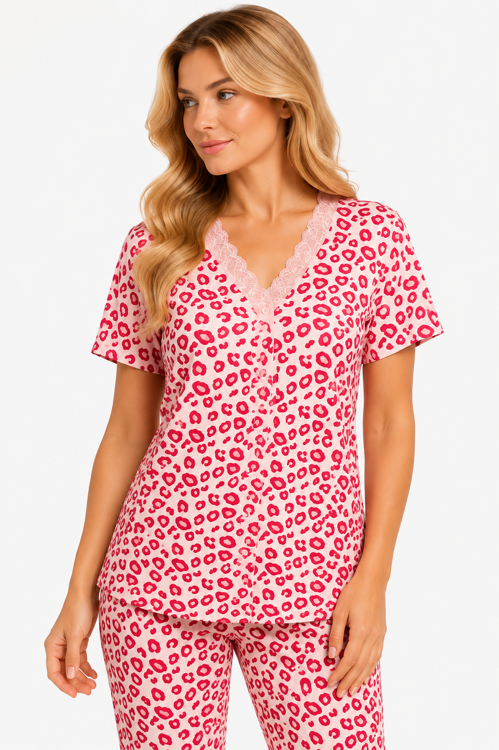 27402 KD Women's V-Neck Pajama Set