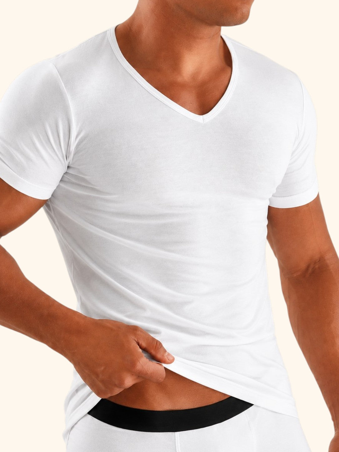 171 COOL Men's Short Sleeve V-Neck Undershirt