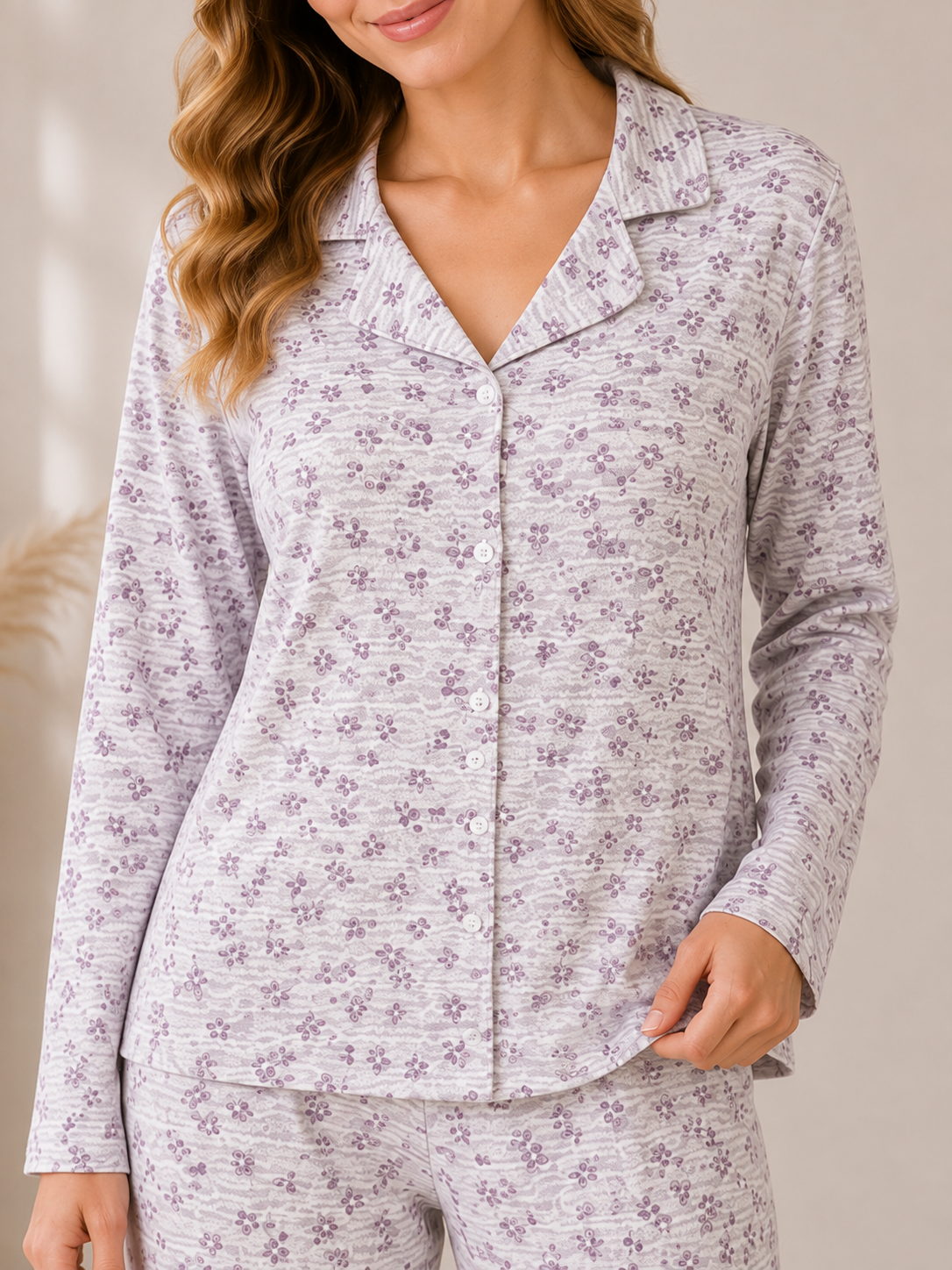9074 Women’s Classic Autumn Cotton Pajamas